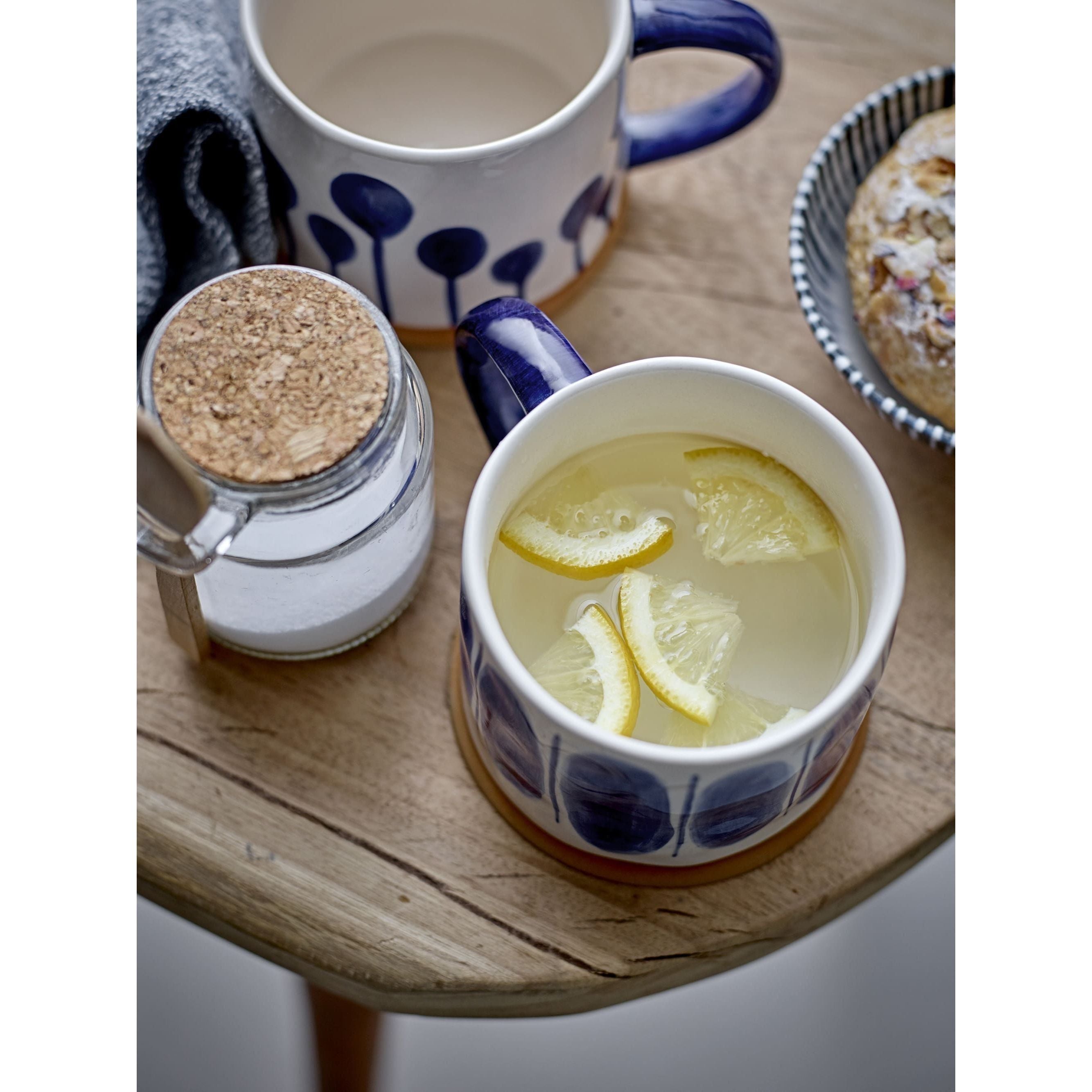 Bloomingville Linora Mugg Blå Stengods Set om 3x45 cl