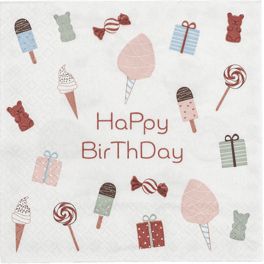 Bloomingville MINI Sweets Servett Ros FSC Mix Papper