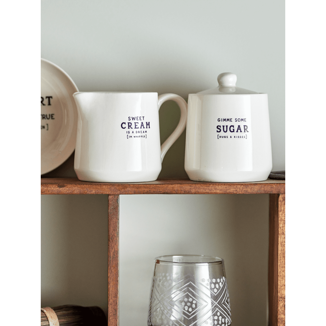 Bloomingville Wendy Mjölkkanna Och Sockerskål Vit Stengods