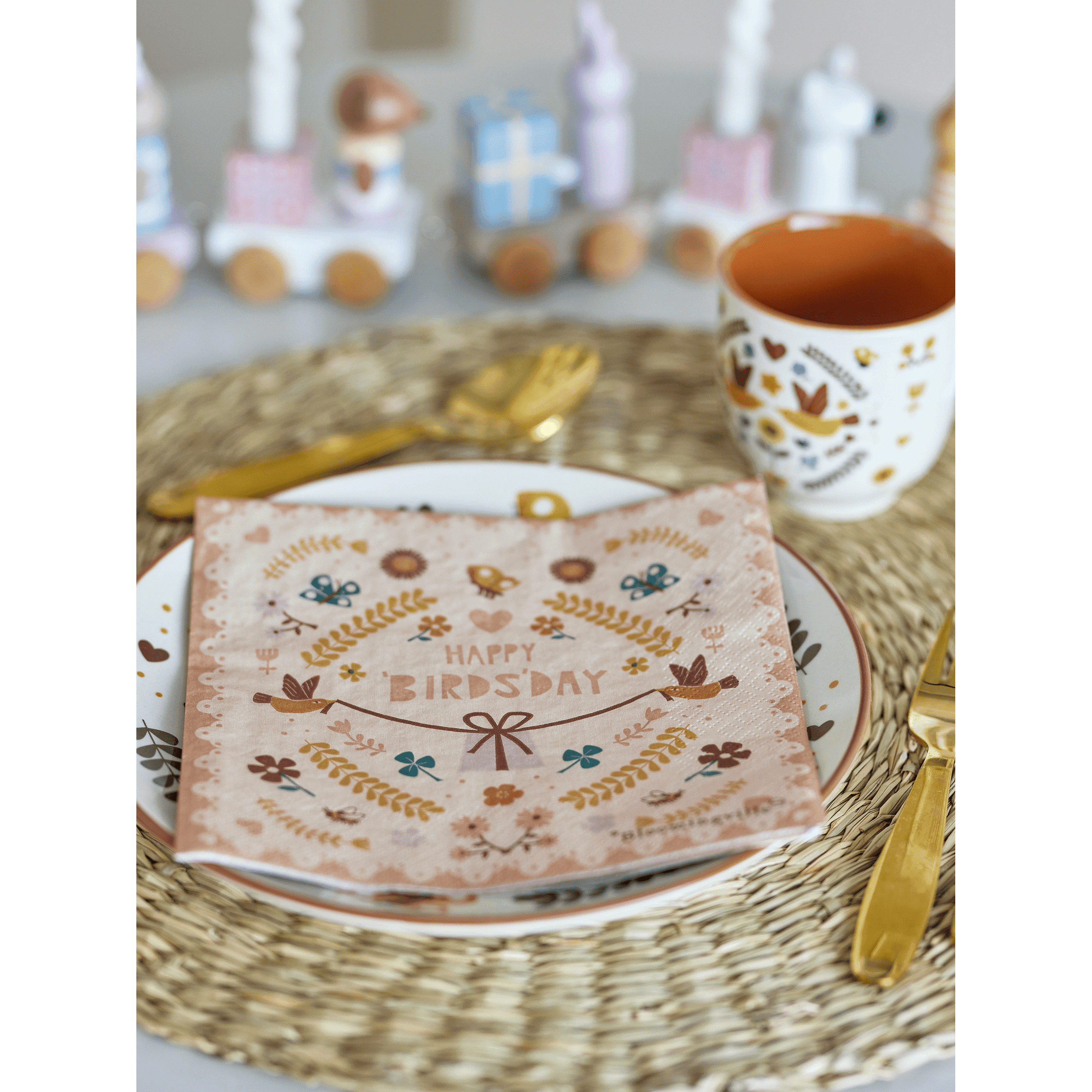 Bloominville Bryn Servett Brun Papper