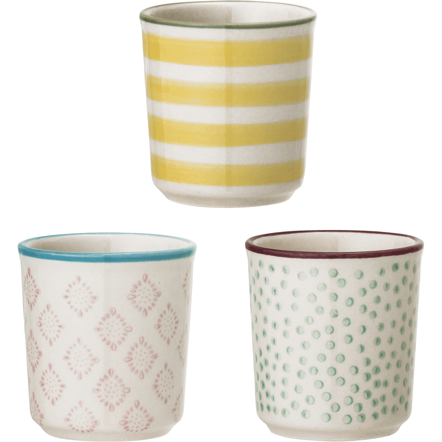 Bloomingville Patrizia Äggkopp Gul Stengods ⌀4,5 cm - 3 Pcs