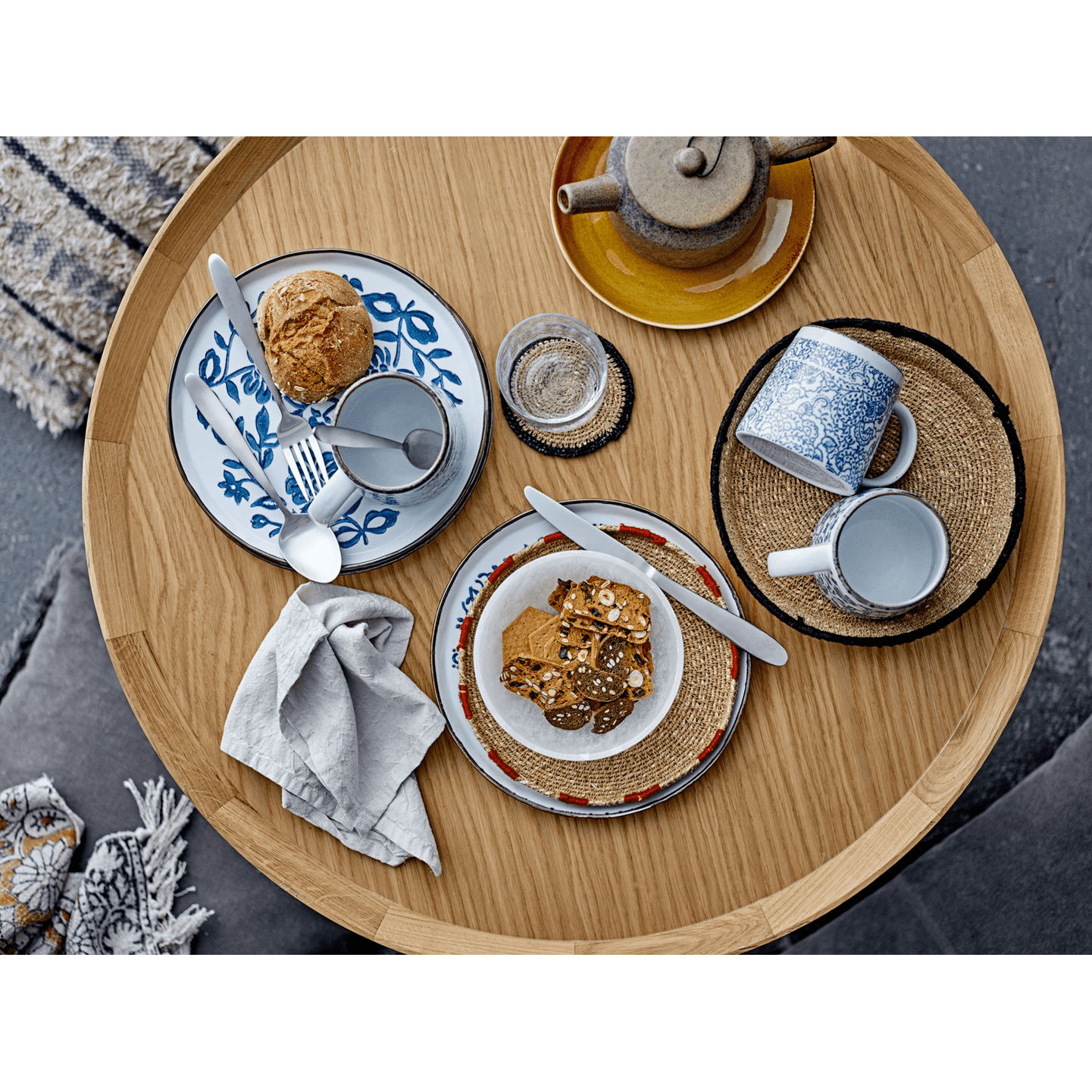 Bloomingville Molly Mugg Blå Stengods 3 st 40 ml