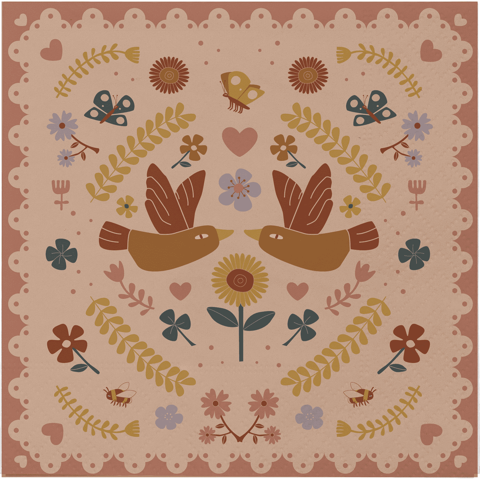 Bloominville Bryn Servett Brun Papper