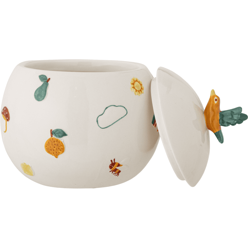 Bloomingville Agnes Burk Med Lock Vit Stengods