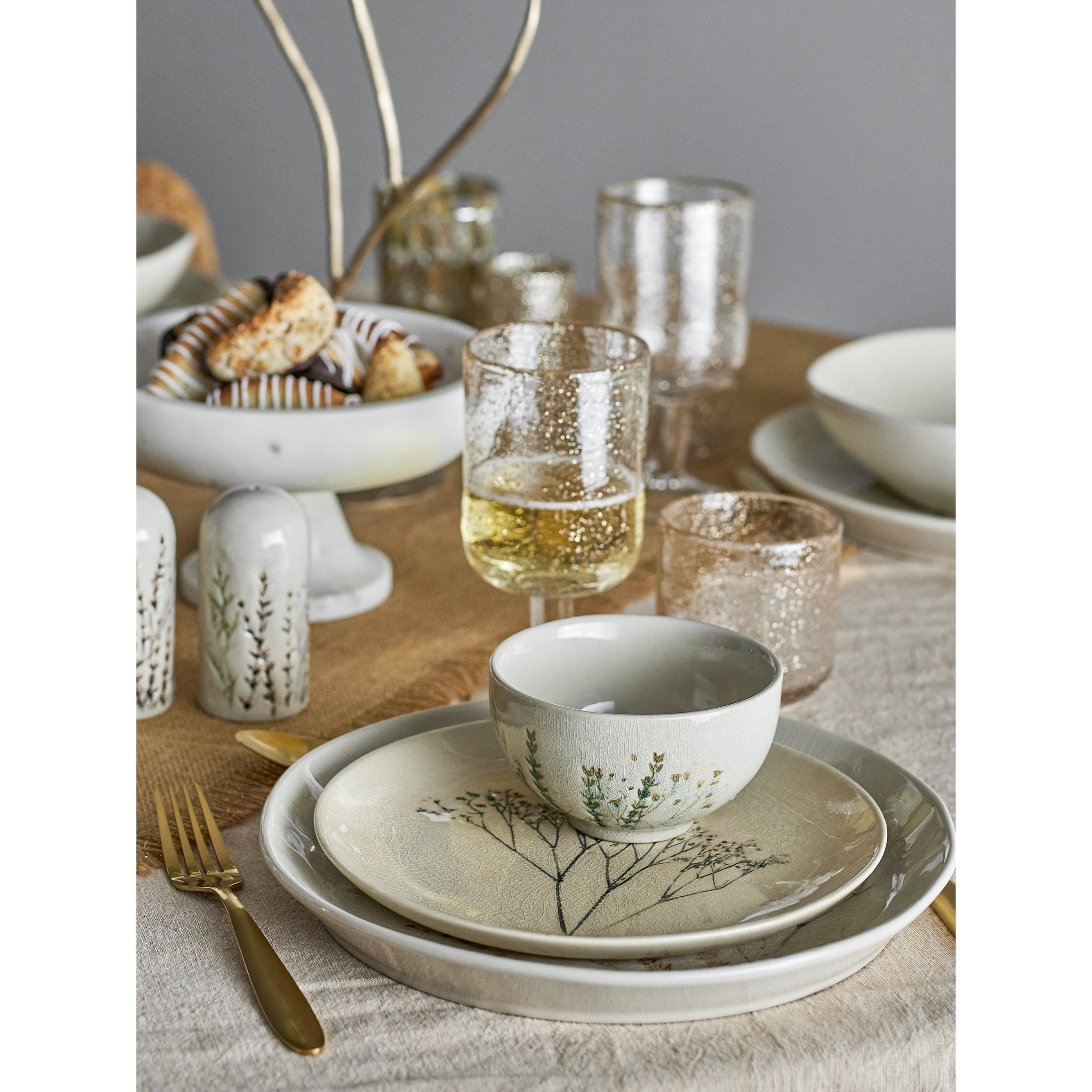 Bloomingville Bea Servisset Natur Stengods Set om 12 delar