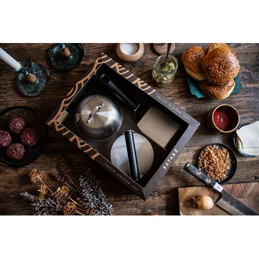 Satake Smash Burger Set, stainless steel