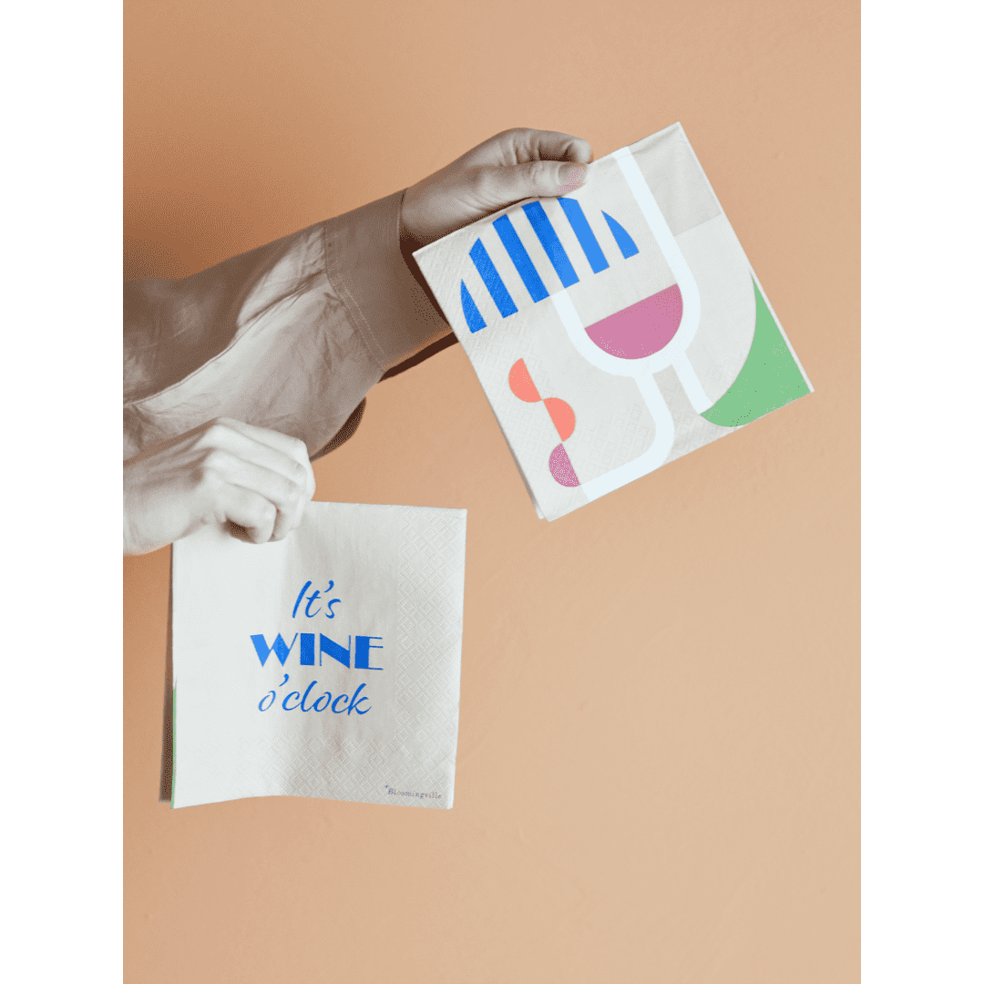 Bloomingville Vin Servett Blå FSC Mix Papper