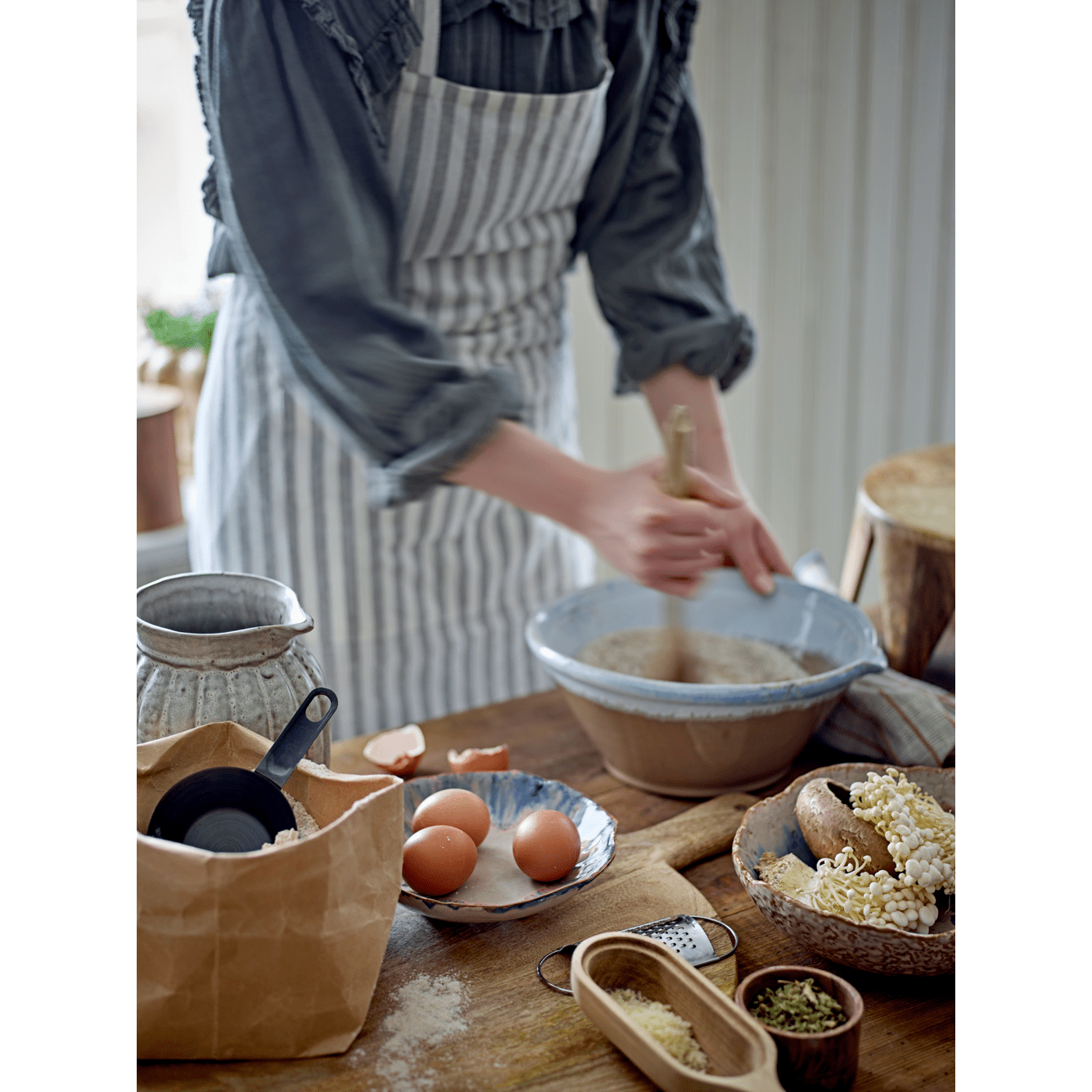 Bloomingville Evora Bakskål Natur Stengods 7,2 l