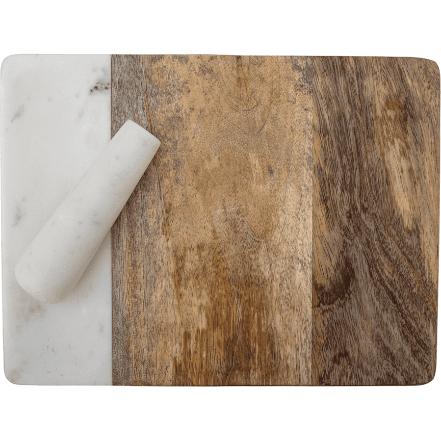 Bloomingville Havannah Skärbräda Med Mortel Natur Mango 30x22,5 cm