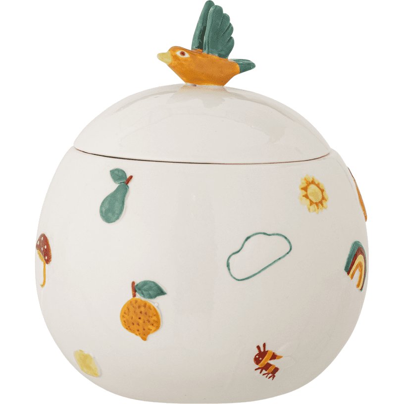 Bloomingville Agnes Burk Med Lock Vit Stengods