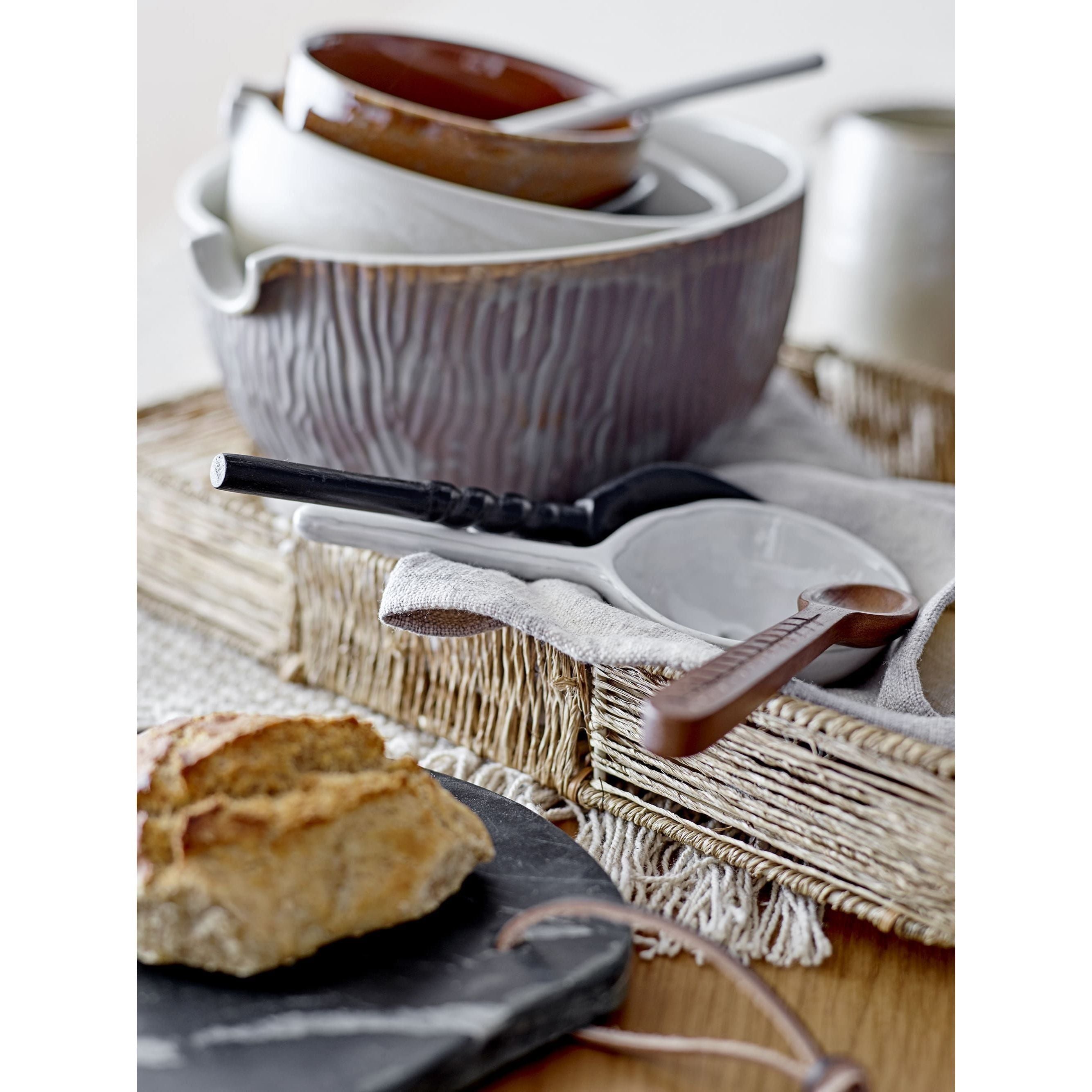 Bloomingville Lecia Serveringsbricka Natur Jute 3 st