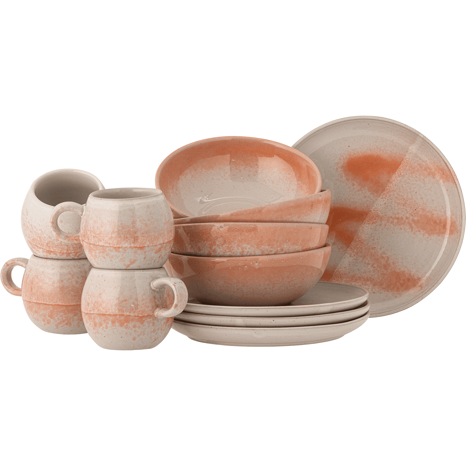 Bloomingville Paula Frukostset Orange Stengods