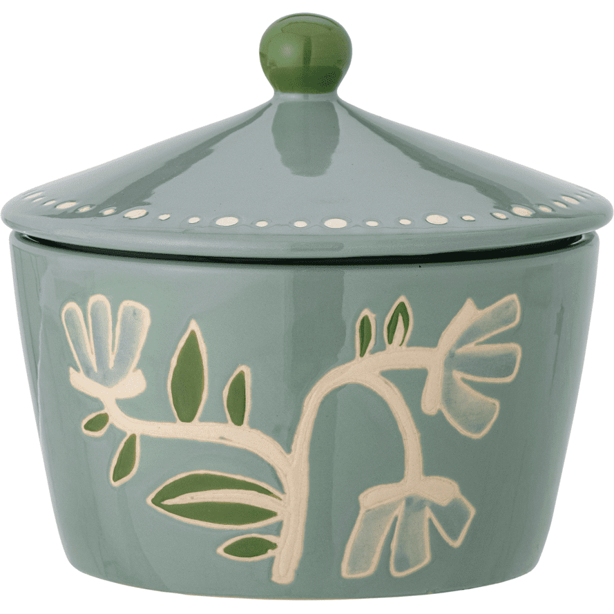 Bloomingville Tangier Burk Med Lock Grön Stengods ø15 cm