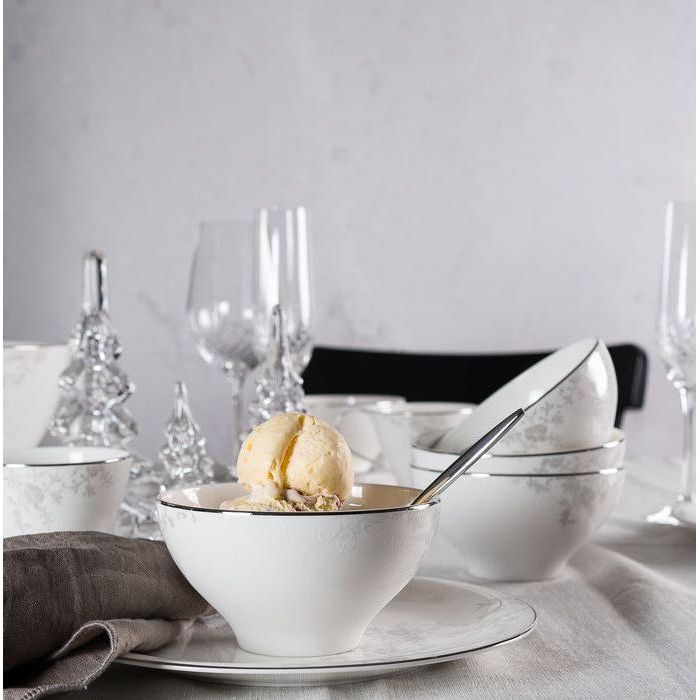 royal porcelain Angelina Platinum Dessertskål 13 cm Vit