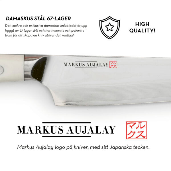 Markus Aujalay Kockkniv Damaskus 32cm