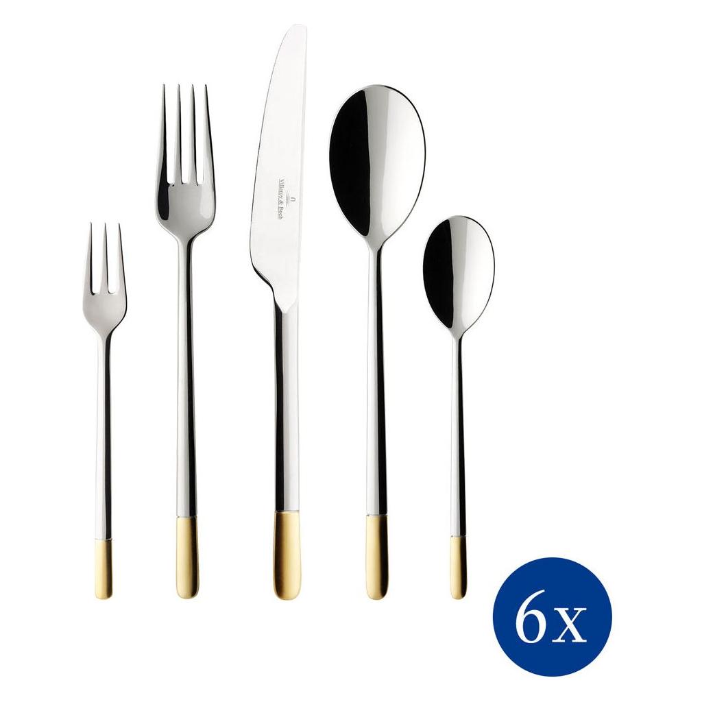 Villeroy & Boch Ella delvis guldpläterat Bestickset 30 delar