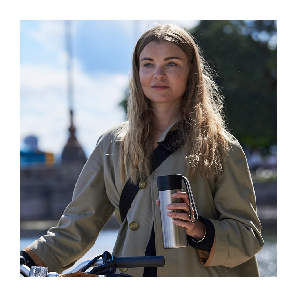 Eva Solo Termosmugg TO GO 350 ml, marmorgrått lock, rostfritt stål