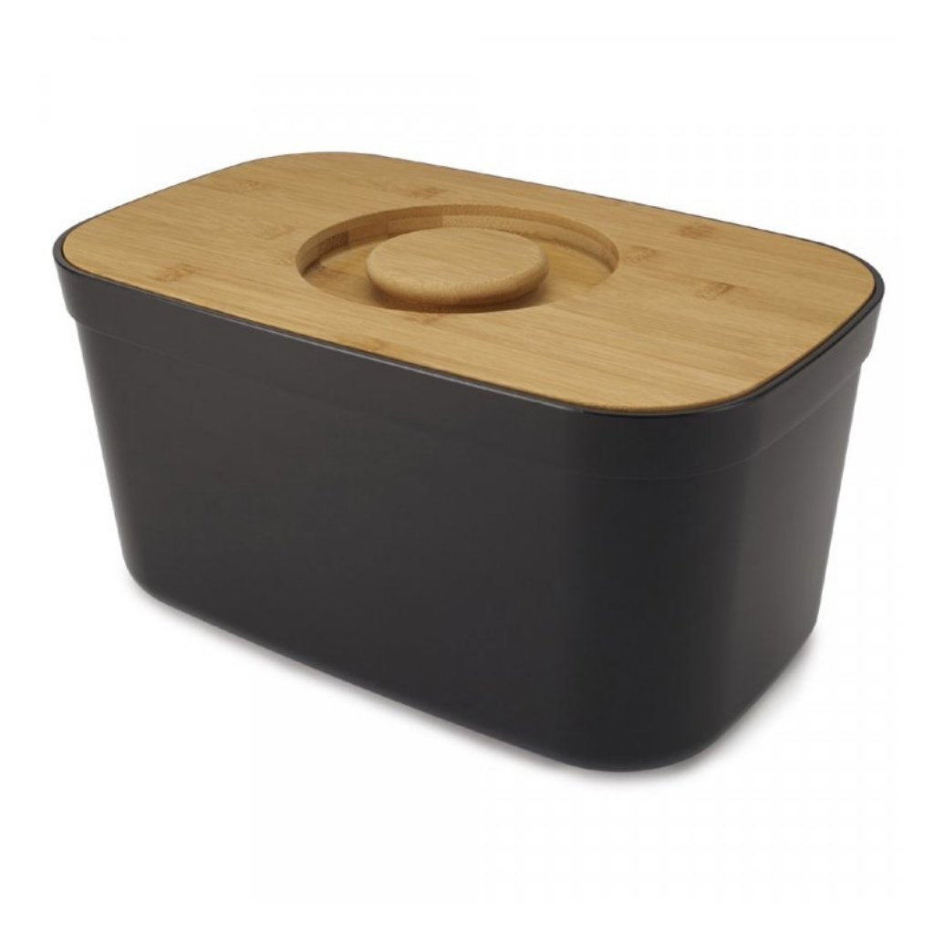 Joseph Joseph Chlebník BAMBOO 81103 35 x 22 cm, med skärbräda, svart, plast