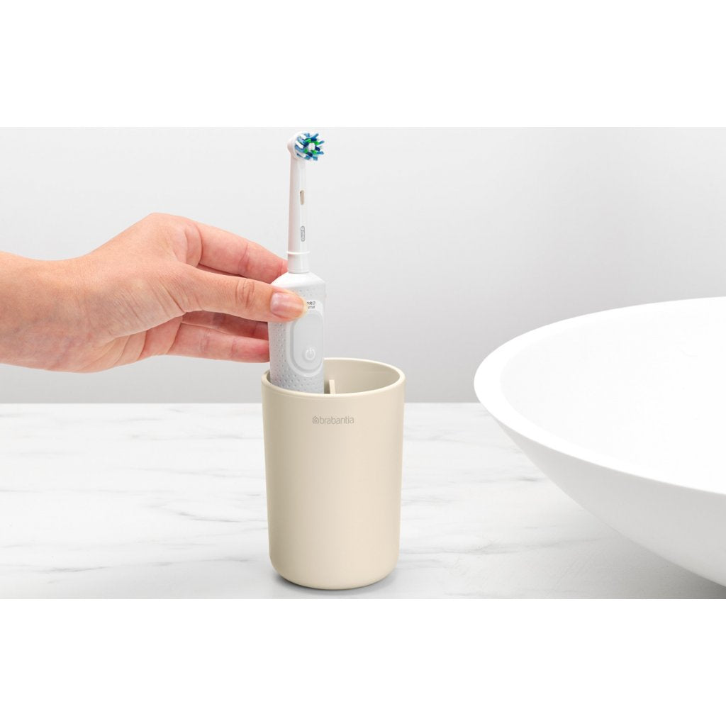 Brabantia Mugg för tandborstar RENEW, mjukt beige