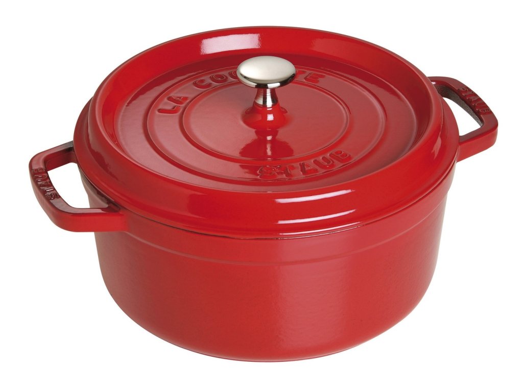 Staub Gryta 24 cm, körsbär, gjutjärn