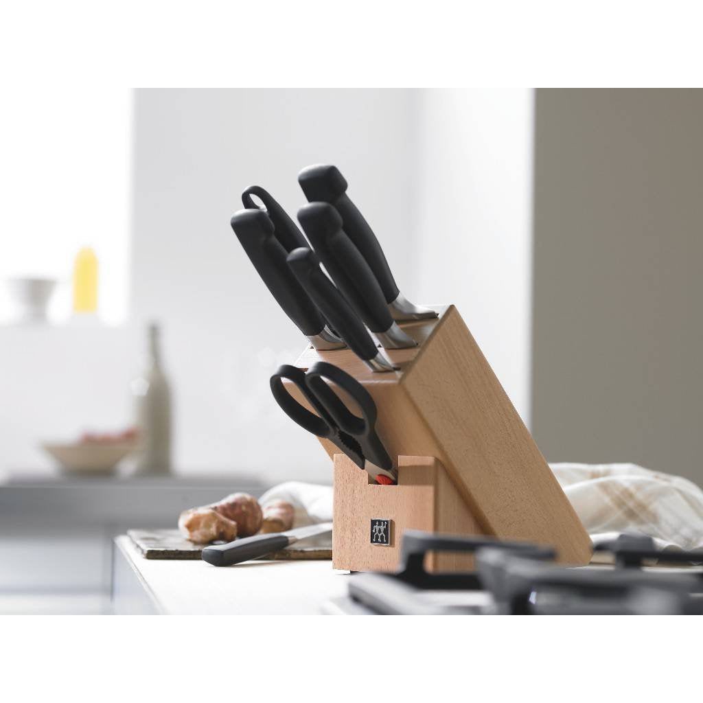 ZWILLING Blockknivstativ FOUR STAR, 7 st, med knivslip och sax, Zwilling