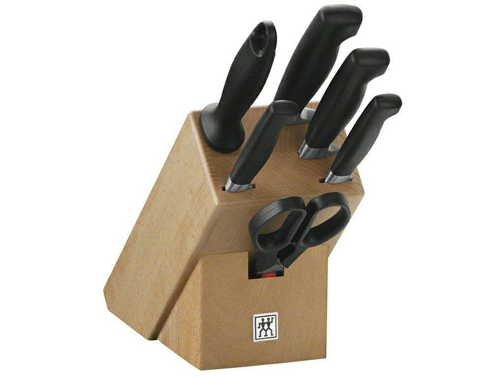 ZWILLING Blockknivstativ FOUR STAR, 7 st, med knivslip och sax, Zwilling
