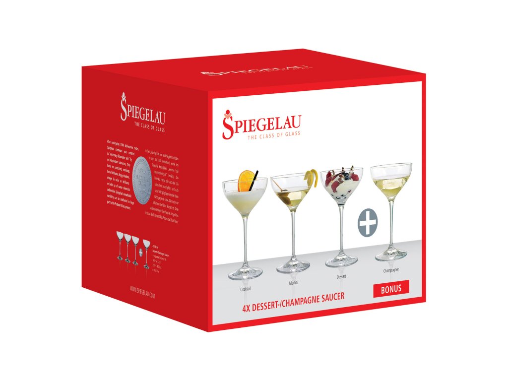 Spiegelau Champagneglas SPECIAL GLASSES DESSERT/CHAMPAGNER SAUCER, set i 4 delar, 250 ml