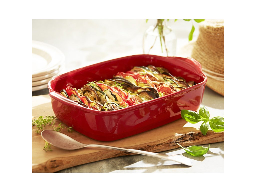 Emile Henry Ugnsform rektangulär 30 cm 1,55 L kräm