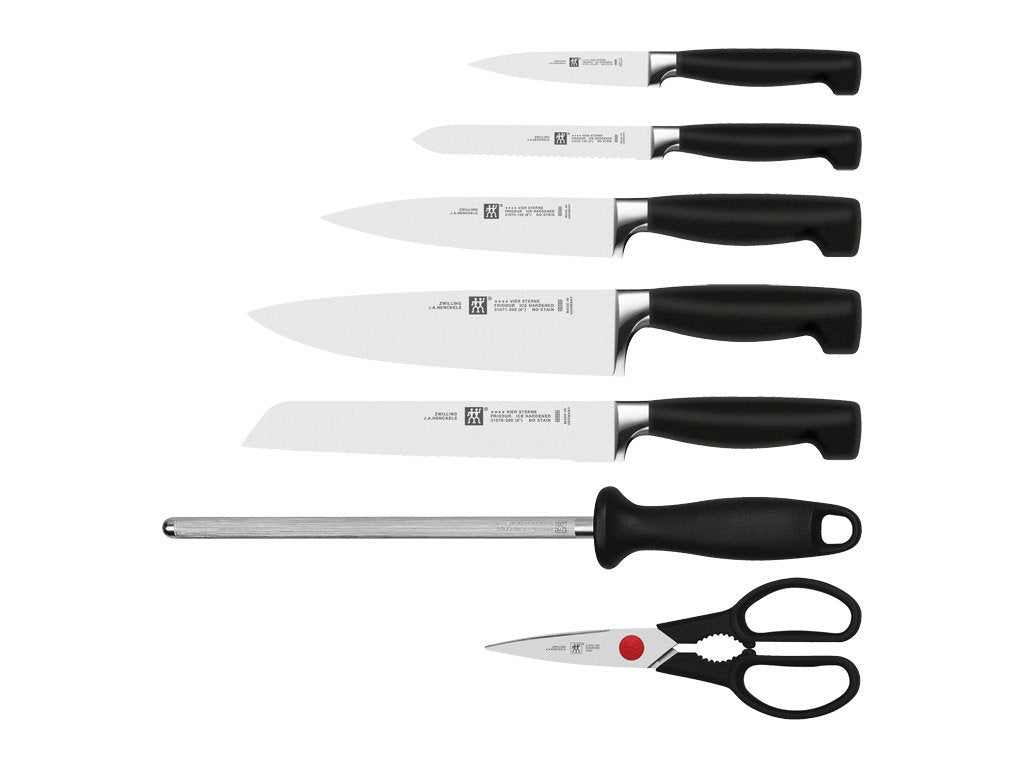ZWILLING Knivblockset FOUR STAR, 8 st, med knivslip och sax, Zwilling