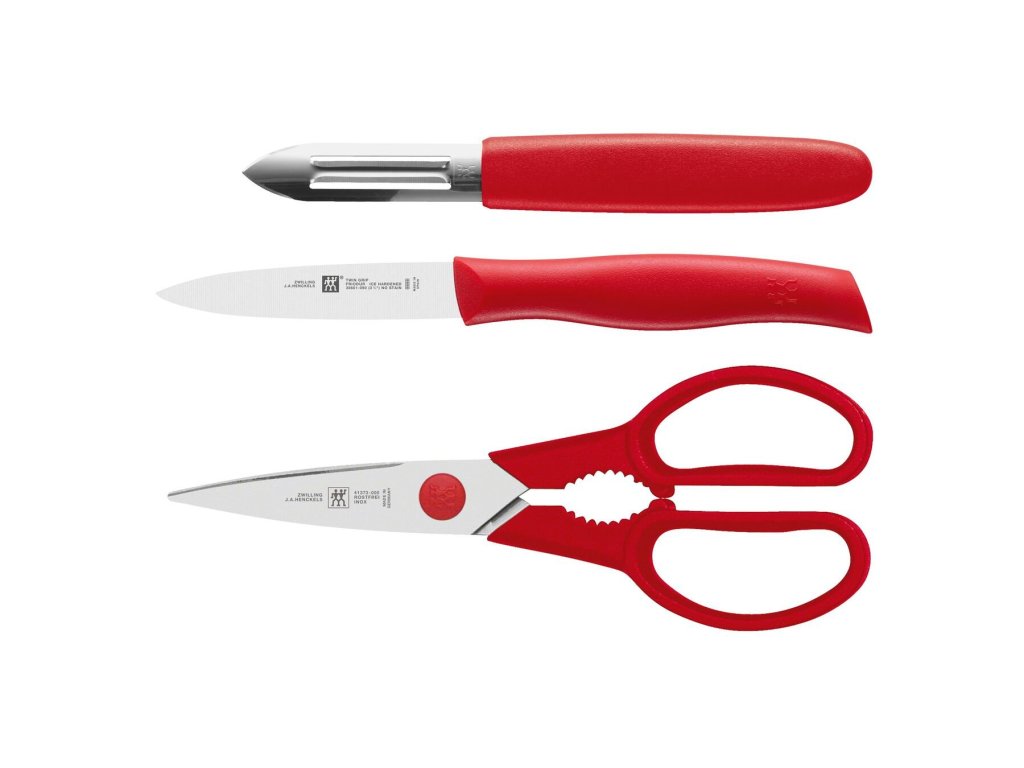 ZWILLING Grönsakskniv TWIN GRIP i ett set, 3 st, med grönsaksskalare och sax, Zwilling