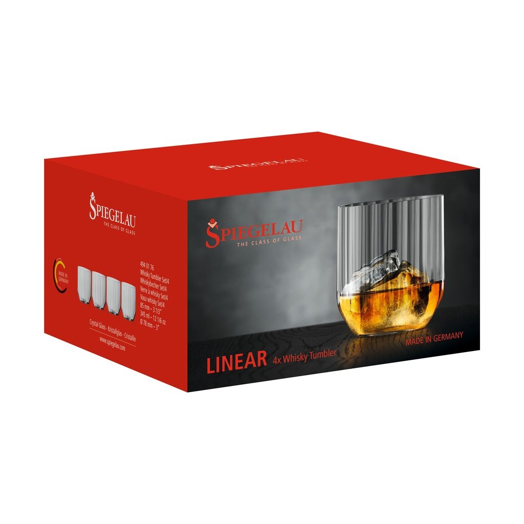 Spiegelau Whiskyglas LINEAR 345 ml, set om 4 st, klar