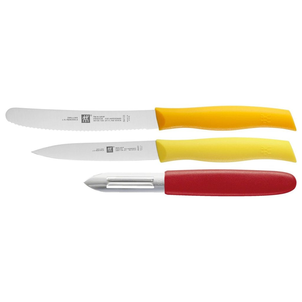 ZWILLING Knivset TWIN GRIP, 3 st, med grönsaksskalare, Zwilling