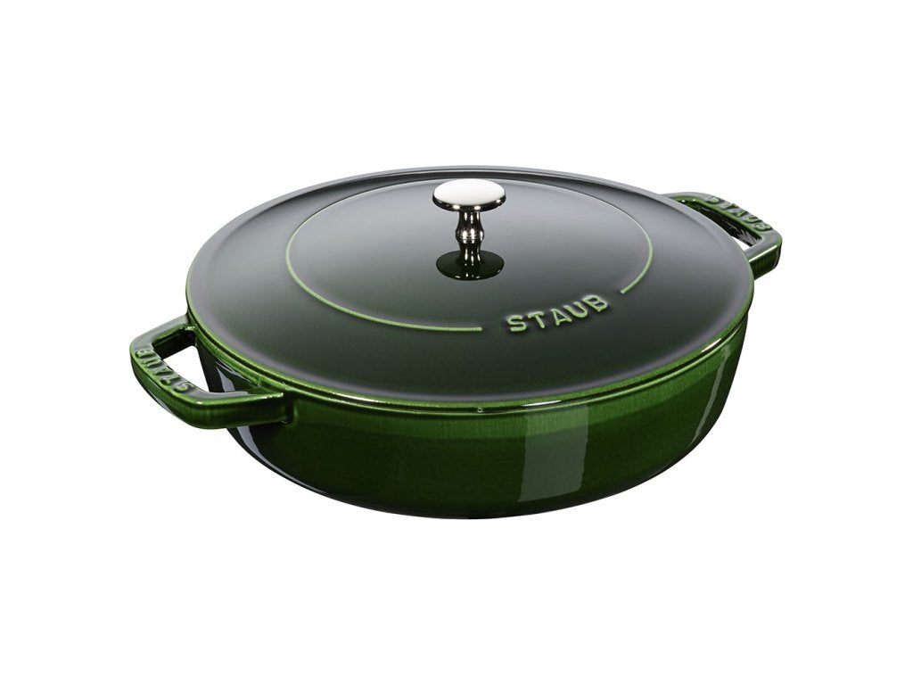 Staub Gryta 28 cm, självtätande lock, gjutjärn, basilika