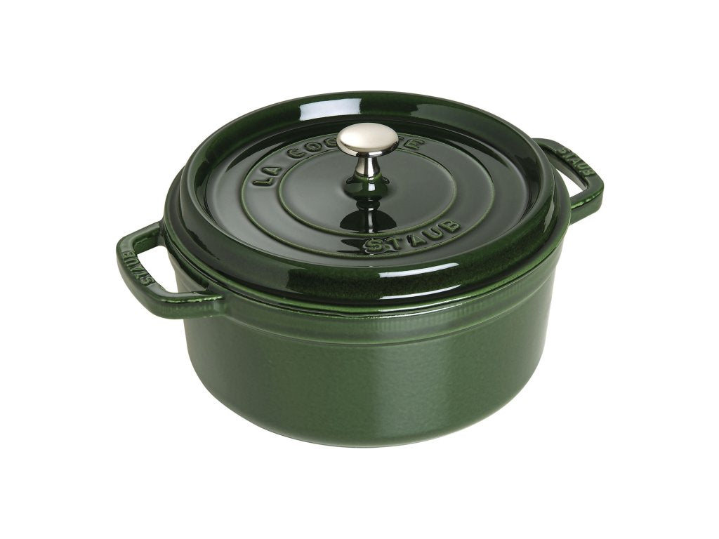Staub Gryta 26 cm, rund, basilika, gjutjärn