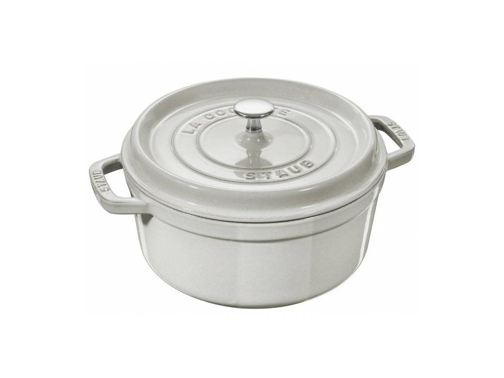 Staub Gryta COCOTTE 28 cm, rund, vit tryffel, gjutjärn