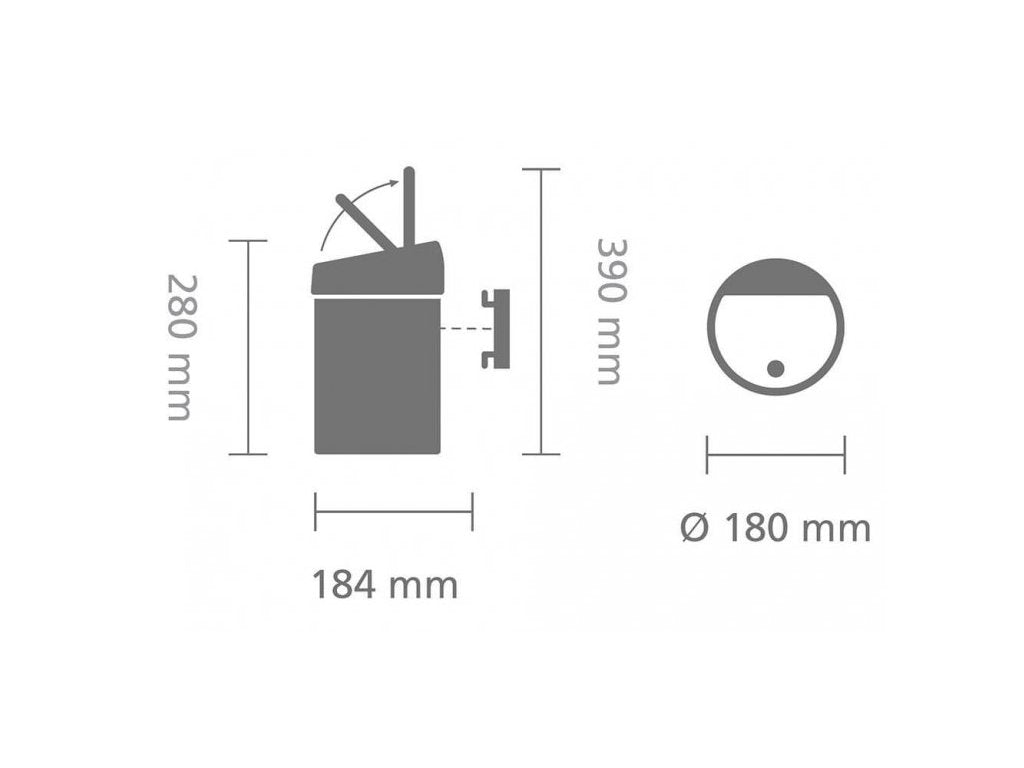 Brabantia Soptunna med trycklock TOUCH BIN 3 l, matt stål