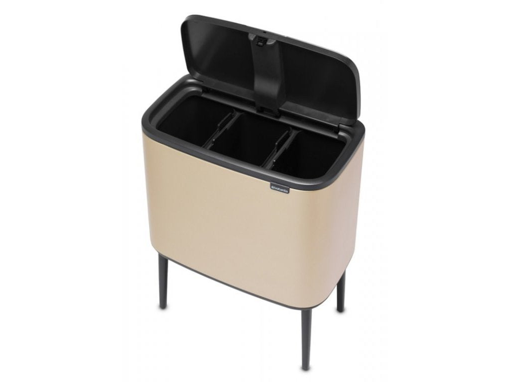 Brabantia Soptunna med trycklock TOUCH BIN 3 x 11 l, champagne