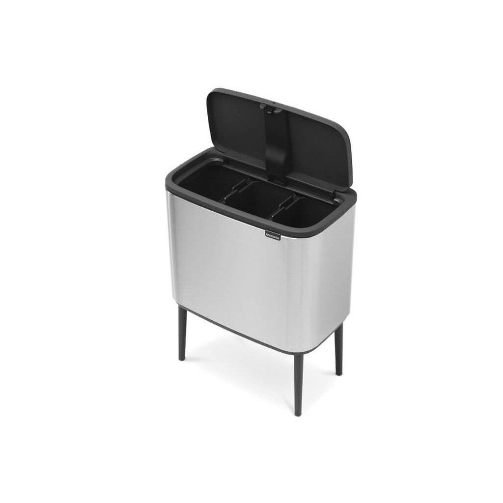 Brabantia Soptunna med trycklock BO 3 x 11 l, matt stål