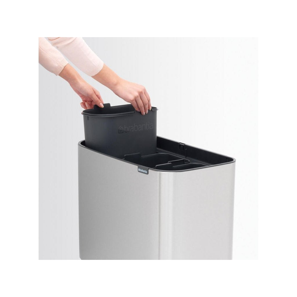 Brabantia Soptunna med trycklock BO 3 x 11 l, matt stål
