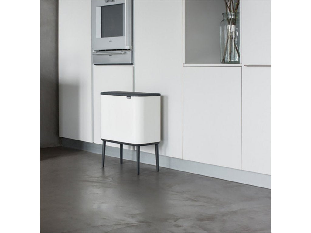 Brabantia Soptunna med trycklock BO 3 x 11 l, vit