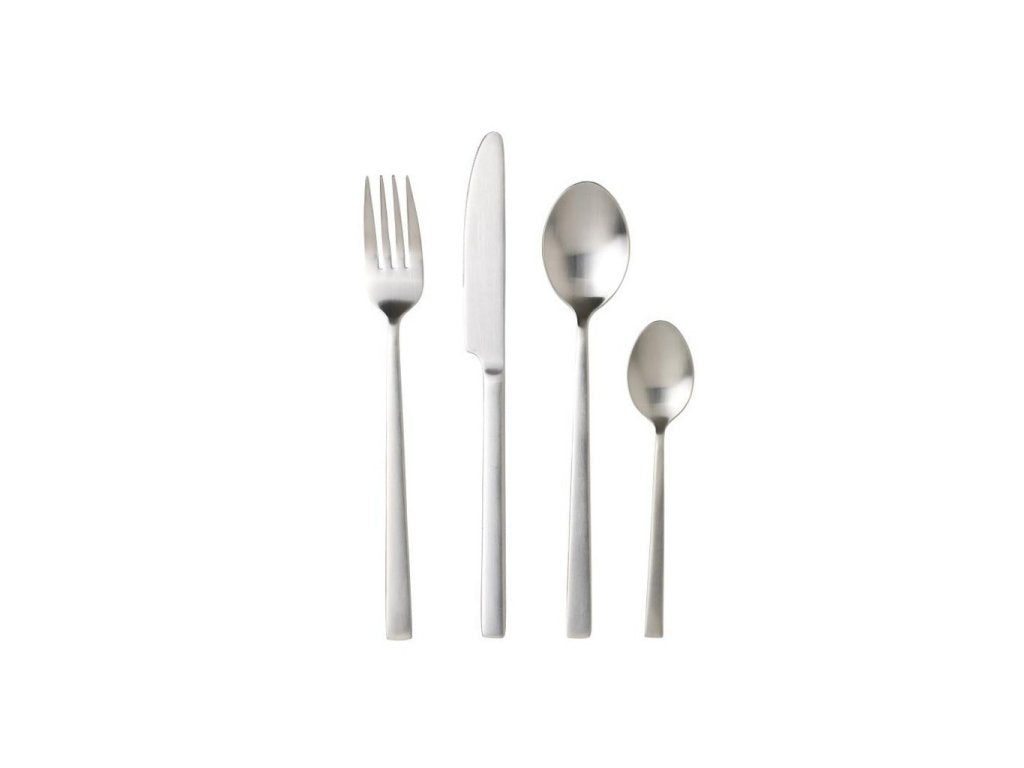 Bitz Matbestickset, 16 st, silvermatt