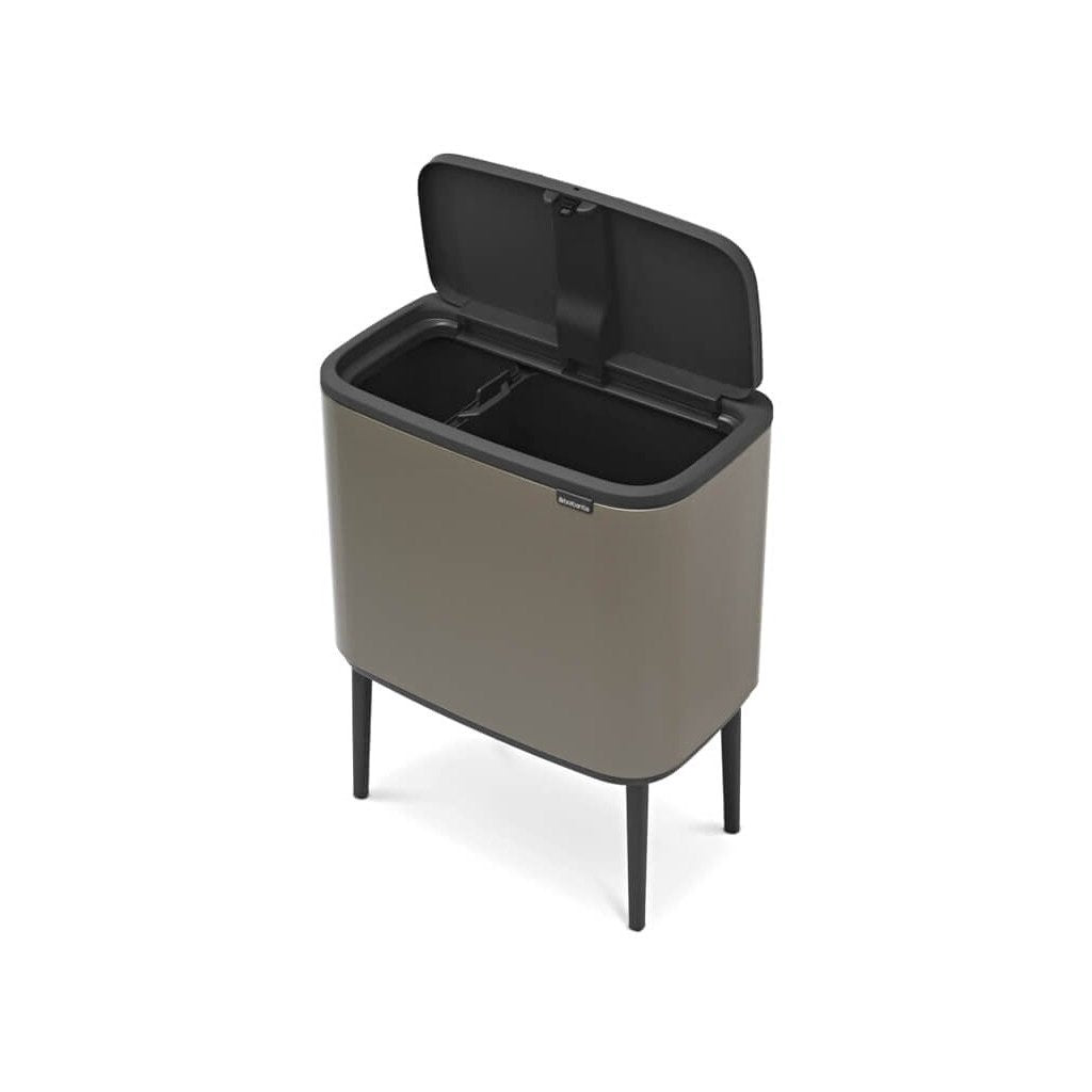 Brabantia Soptunna med trycklock BO 11 + 23 l, platina