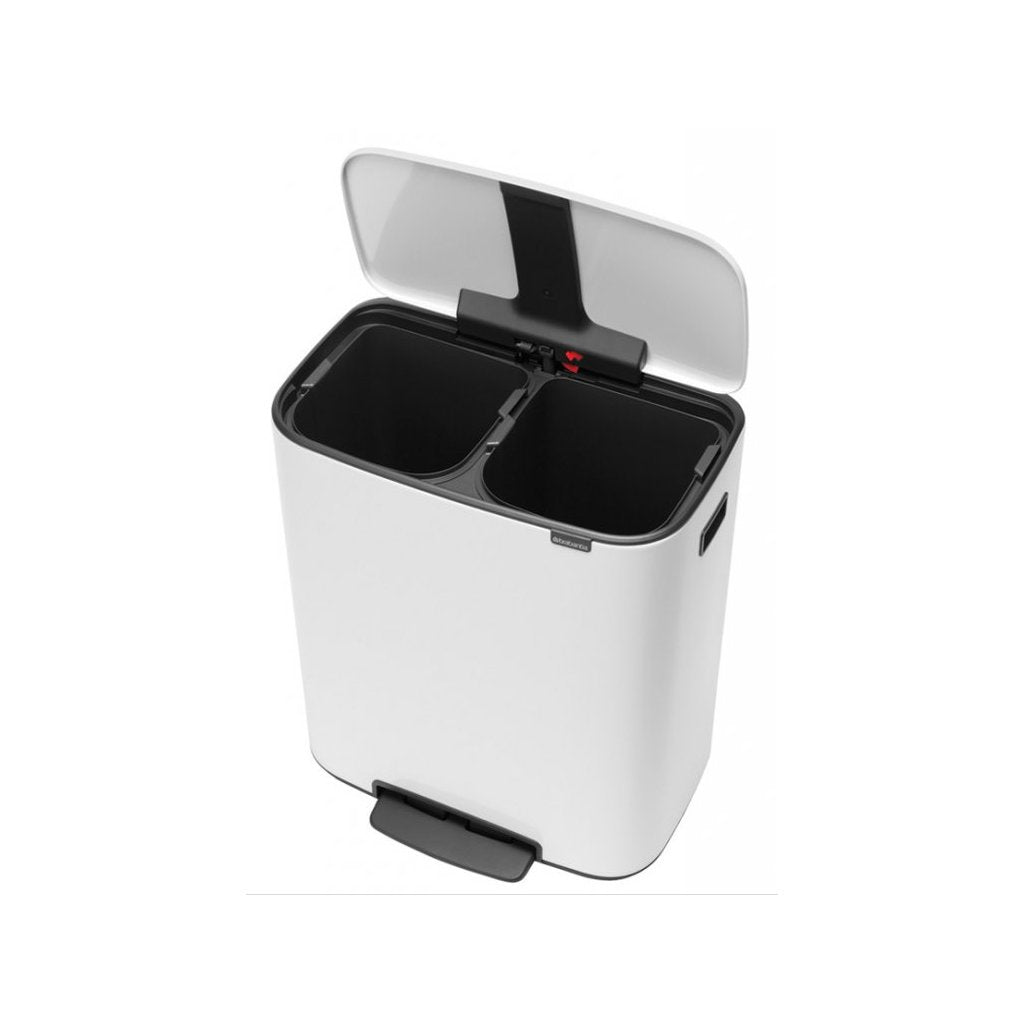 Brabantia Pedal-soptunna BO 2 x 30 l, vit