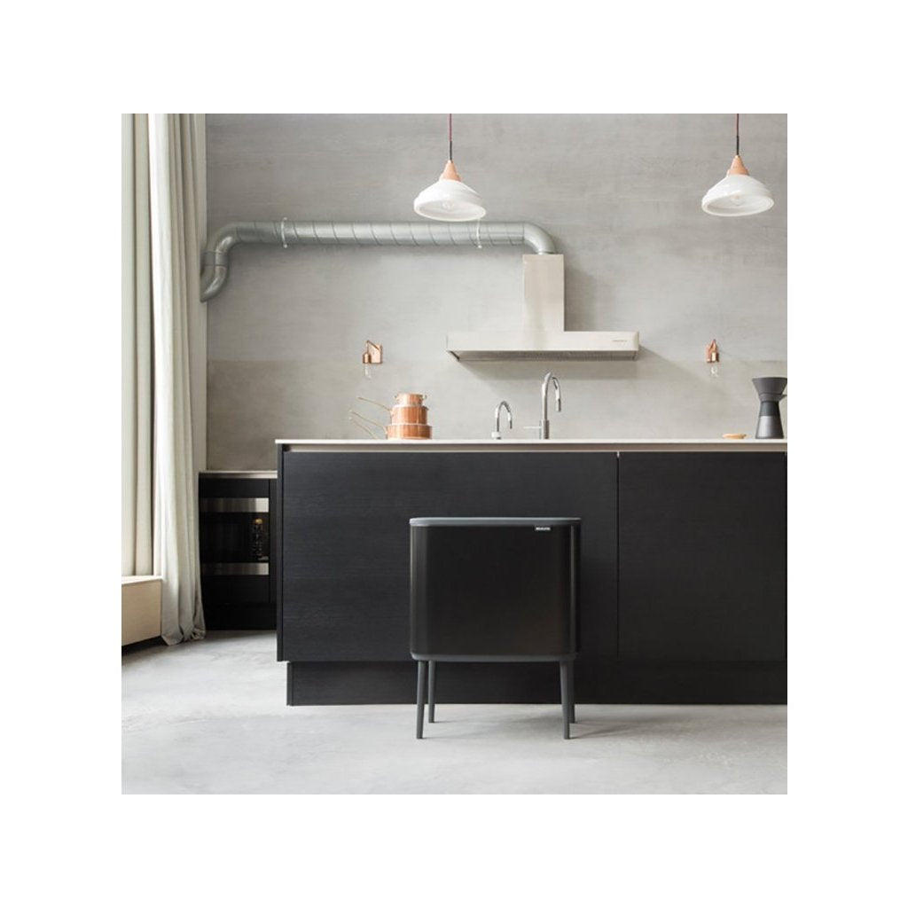 Brabantia Soptunna med trycklock BO 11 + 23 l, matt svart
