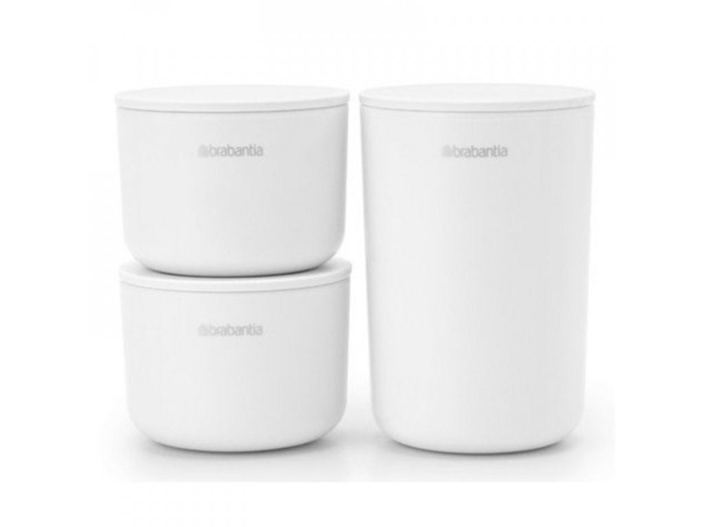 Brabantia Köksförvaringsburkar, set i 3 delar, vit