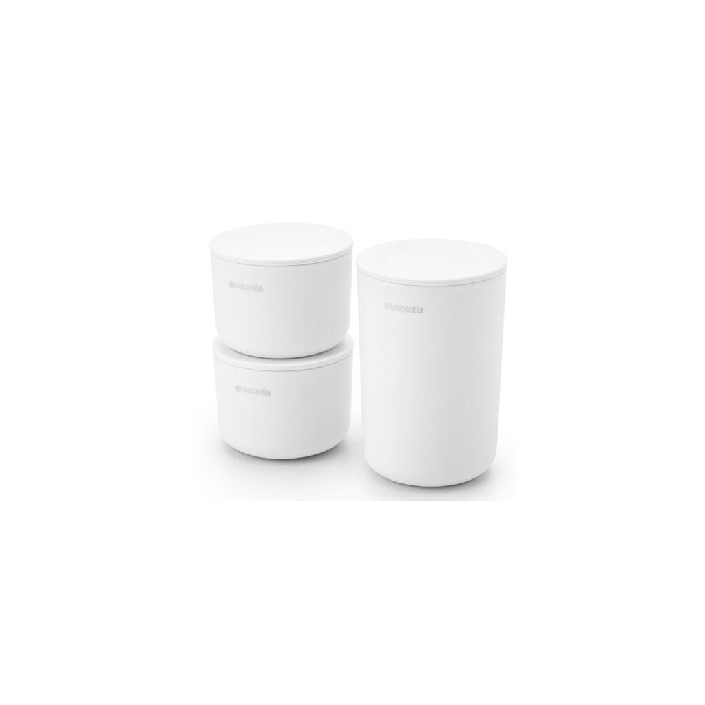Brabantia Köksförvaringsburkar, set i 3 delar, vit