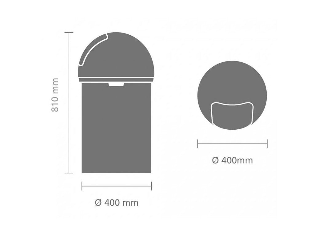 Brabantia Soptunna PUSH BIN 60 l, blankt stål