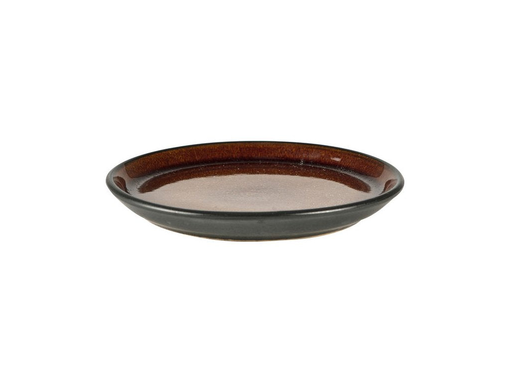 Bitz Desserttallrik 17 cm, svart/bärnsten