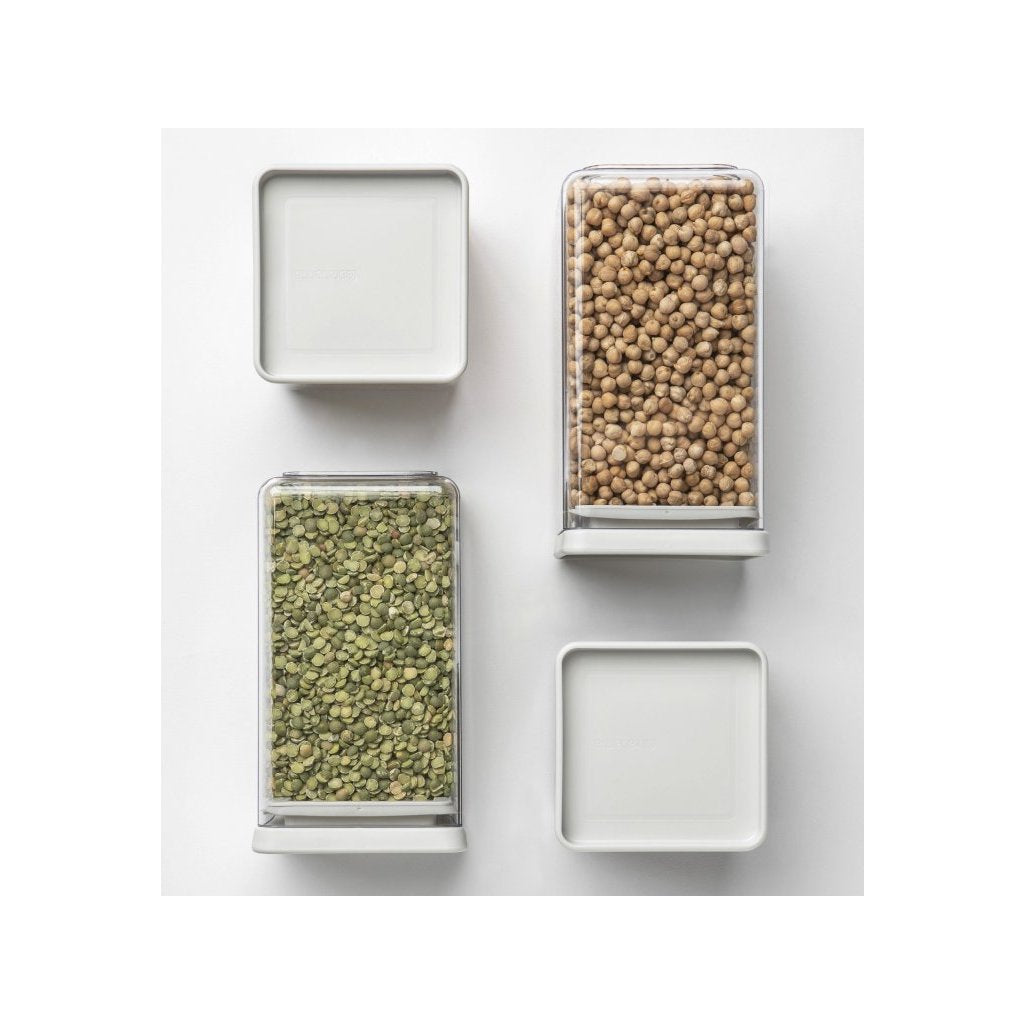 Brabantia Matförvaring TASTY PLUS, set i 4 delar, ljusgrå, plast