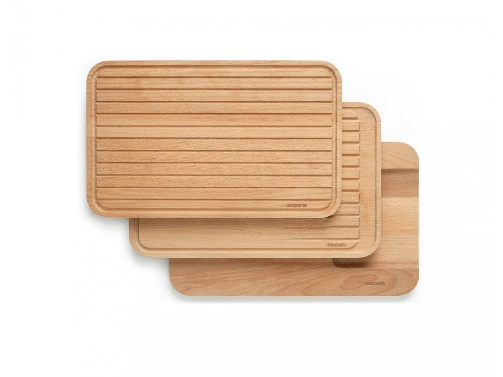Brabantia Skärbräda, set i 3 delar, brun, trä